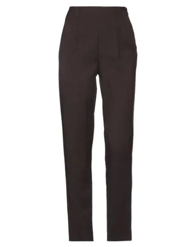 Patrizia Pepe Woman Pants Dark Brown Size 4 Polyester, Virgin Wool, Elastane