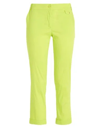 Patrizia Pepe Woman Pants Lime Green Size 4 Cotton, Polyamide, Elastane In Yellow