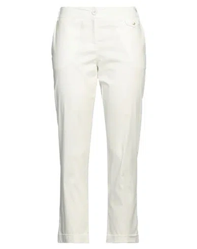 Patrizia Pepe Woman Pants Off White Size 6 Cotton, Polyamide, Elastane