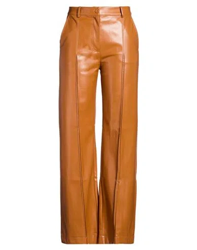 Patrizia Pepe Woman Pants Tan Size 8 Polyurethane In Brown