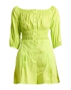 Patrizia Pepe Woman Playsuit Lime Green Size 10 Cotton, Polyamide, Elastane In Green