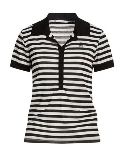 Patrizia Pepe Woman Polo Shirt Black Size 3 Polyester, Viscose, Polyamide, Elastane