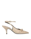 Patrizia Pepe Woman Pumps Beige Size 8 Leather In Sand