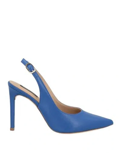 Patrizia Pepe Woman Pumps Blue Size 8 Leather