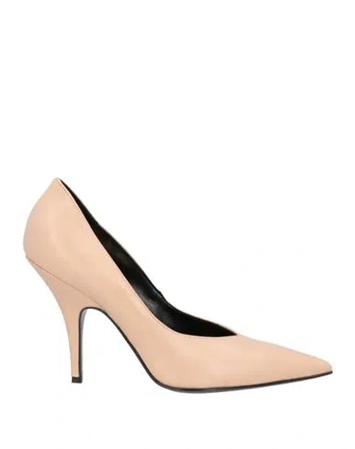 Patrizia Pepe Woman Pumps Blush Size 10 Soft Leather In Neutral