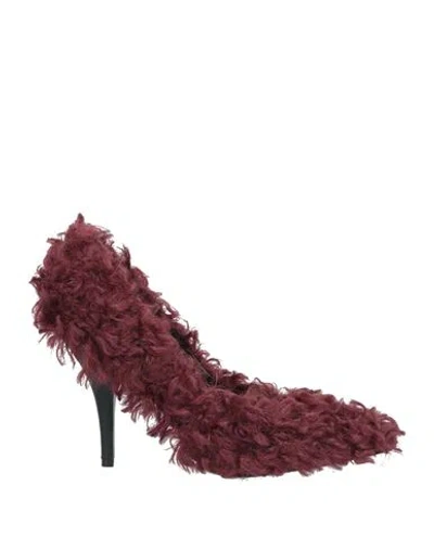 Patrizia Pepe Woman Pumps Burgundy Size 7 Polyester In Red