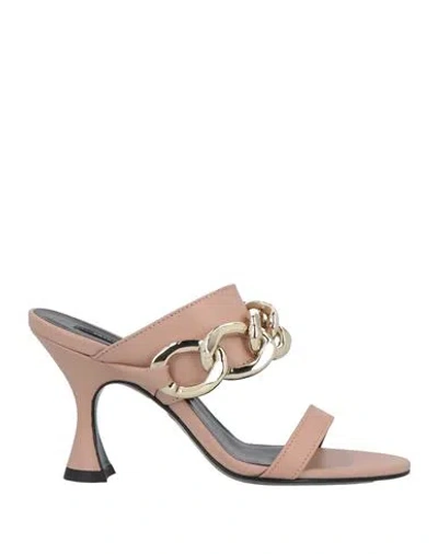Patrizia Pepe Woman Sandals Antique Rose Size 8 Leather In Pink