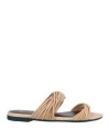 Patrizia Pepe Woman Sandals Beige Size 10 Leather