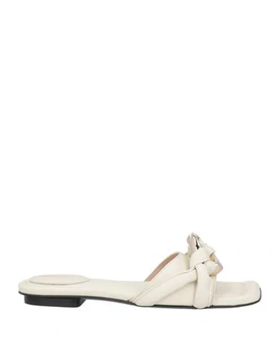 Patrizia Pepe Woman Sandals Beige Size 11 Leather