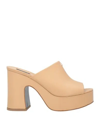 Patrizia Pepe Woman Sandals Beige Size 6 Leather