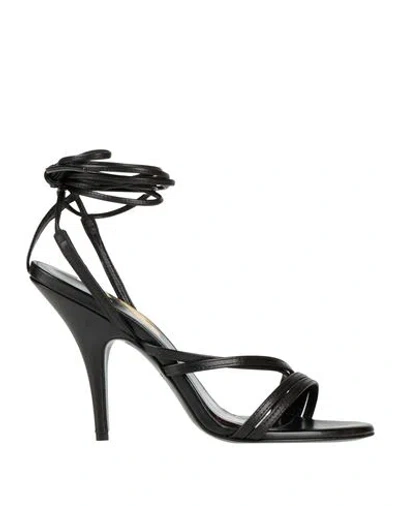 Patrizia Pepe Woman Sandals Black Size 5 Leather