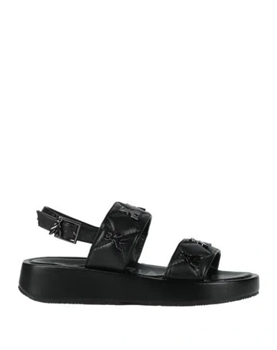 Patrizia Pepe Woman Sandals Black Size 5 Textile Fibers