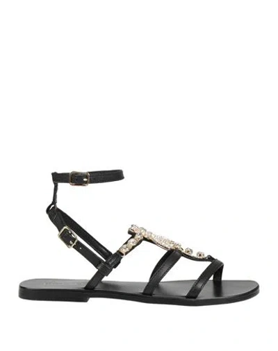 Patrizia Pepe Woman Sandals Black Size 6 Calfskin