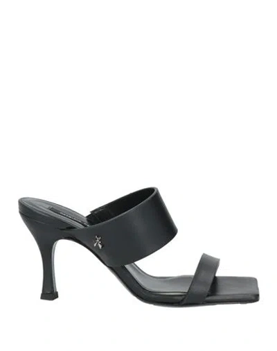 Patrizia Pepe Woman Sandals Black Size 6 Leather