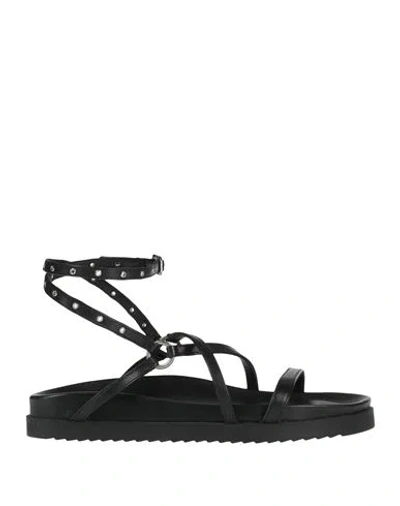 Patrizia Pepe Woman Sandals Black Size 6 Leather