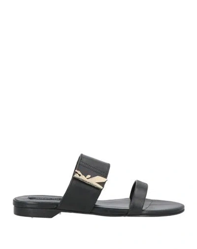 Patrizia Pepe Woman Sandals Black Size 7 Leather