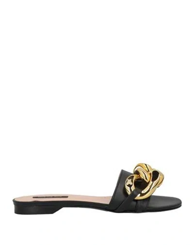 Patrizia Pepe Woman Sandals Black Size 5 Soft Leather