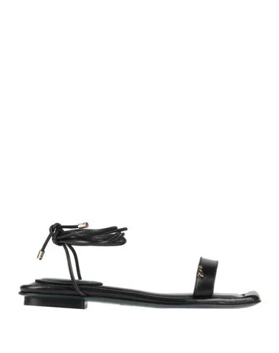 Patrizia Pepe Woman Sandals Black Size 8 Leather