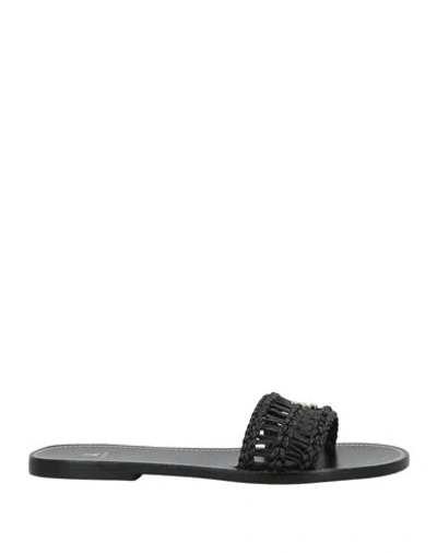 Patrizia Pepe Woman Sandals Black Size 8 Leather