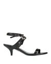 Patrizia Pepe Woman Sandals Black Size 8 Leather
