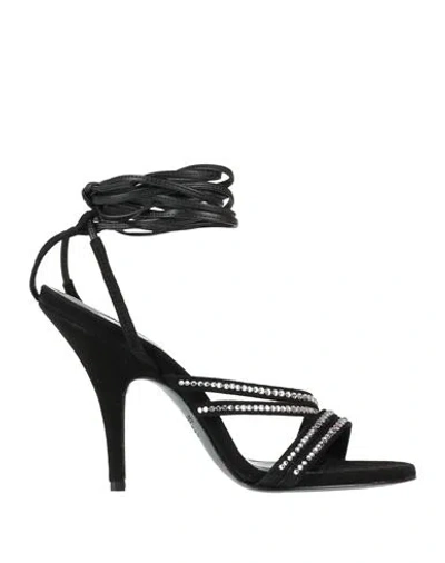 Patrizia Pepe Woman Sandals Black Size 8 Leather