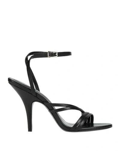 Patrizia Pepe Woman Sandals Black Size 8 Leather