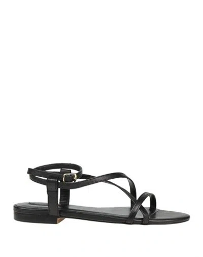 Patrizia Pepe Woman Sandals Black Size 8 Leather
