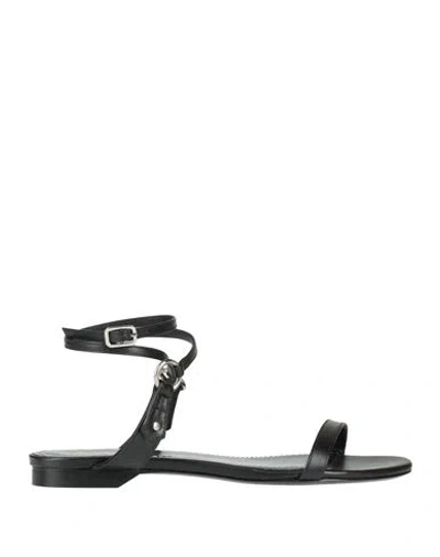 Patrizia Pepe Woman Sandals Black Size 8 Leather