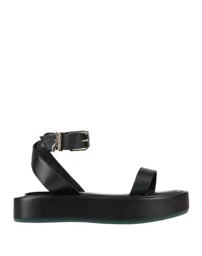 Patrizia Pepe Woman Sandals Black Size 8 Leather