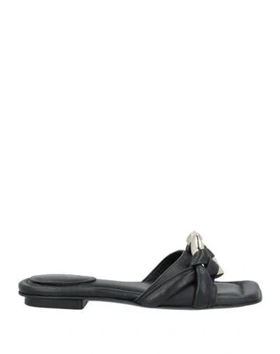 Patrizia Pepe Woman Sandals Black Size 8 Leather