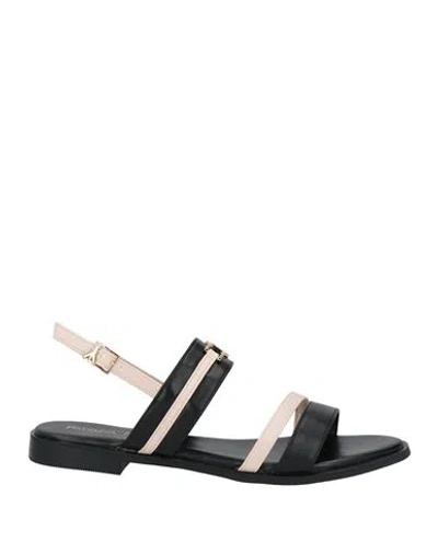 Patrizia Pepe Woman Sandals Black Size 8 Synthetic Fibers