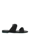 Patrizia Pepe Woman Sandals Black Size 9 Leather