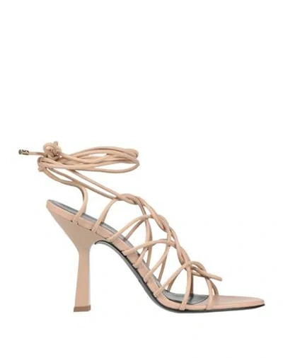 Patrizia Pepe Woman Sandals Blush Size 11 Leather In Multi