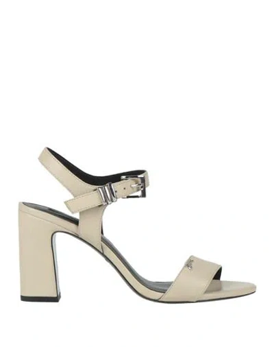 Patrizia Pepe Woman Sandals Cream Size 8 Leather
