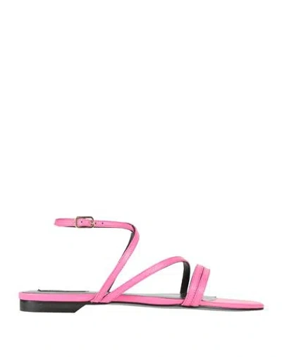 Patrizia Pepe Woman Sandals Fuchsia Size 6 Leather In Pink
