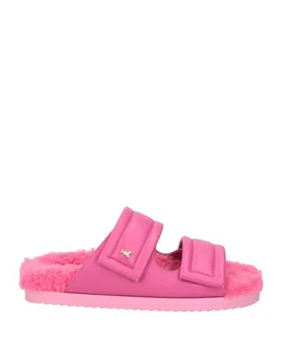 Patrizia Pepe Woman Sandals Fuchsia Size 8 Soft Leather In Pink