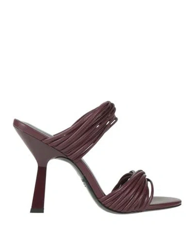 Patrizia Pepe Woman Sandals Garnet Size 8 Leather