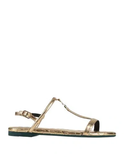 Patrizia Pepe Woman Sandals Gold Size 10 Leather