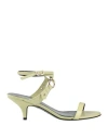 Patrizia Pepe Woman Sandals Light Green Size 8 Leather