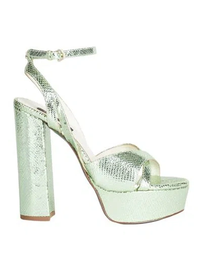 Patrizia Pepe Woman Sandals Light Green Size 8 Leather
