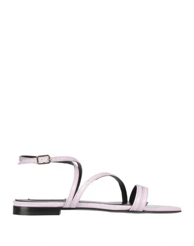 Patrizia Pepe Woman Sandals Lilac Size 7 Leather In Purple