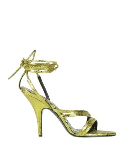 Patrizia Pepe Woman Sandals Lime Green Size 10 Soft Leather