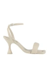 Patrizia Pepe Square Monochrome 100mm Sandals In Off White