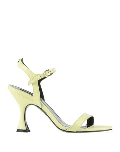 Patrizia Pepe Woman Sandals Pastel Yellow Size 7 Leather