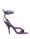 Patrizia Pepe Woman Sandals Purple Size 8 Leather In Purple