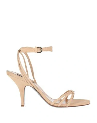Patrizia Pepe Woman Sandals Sand Size 8 Soft Leather In Beige