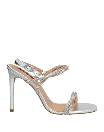 Patrizia Pepe Woman Sandals Silver Size 7 Leather