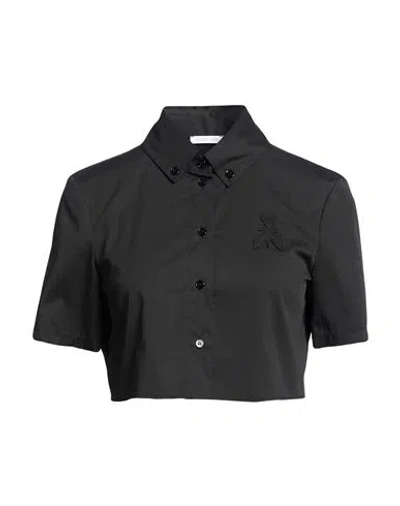Patrizia Pepe Woman Shirt Black Size 2 Cotton, Polyamide, Elastane