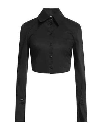 Patrizia Pepe Woman Shirt Black Size 6 Cotton, Polyamide, Elastane