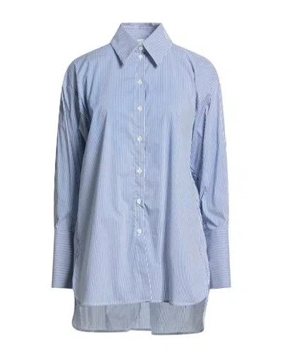 Patrizia Pepe Woman Shirt Blue Size 6 Cotton, Polyamide, Elastane